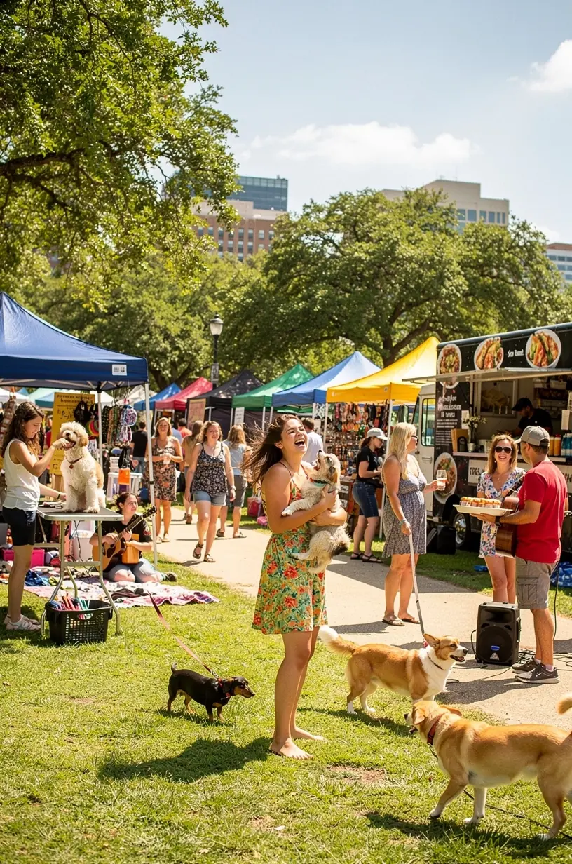 Владелец исследует город, пока его питомец играет в оборудованной зоне активности
